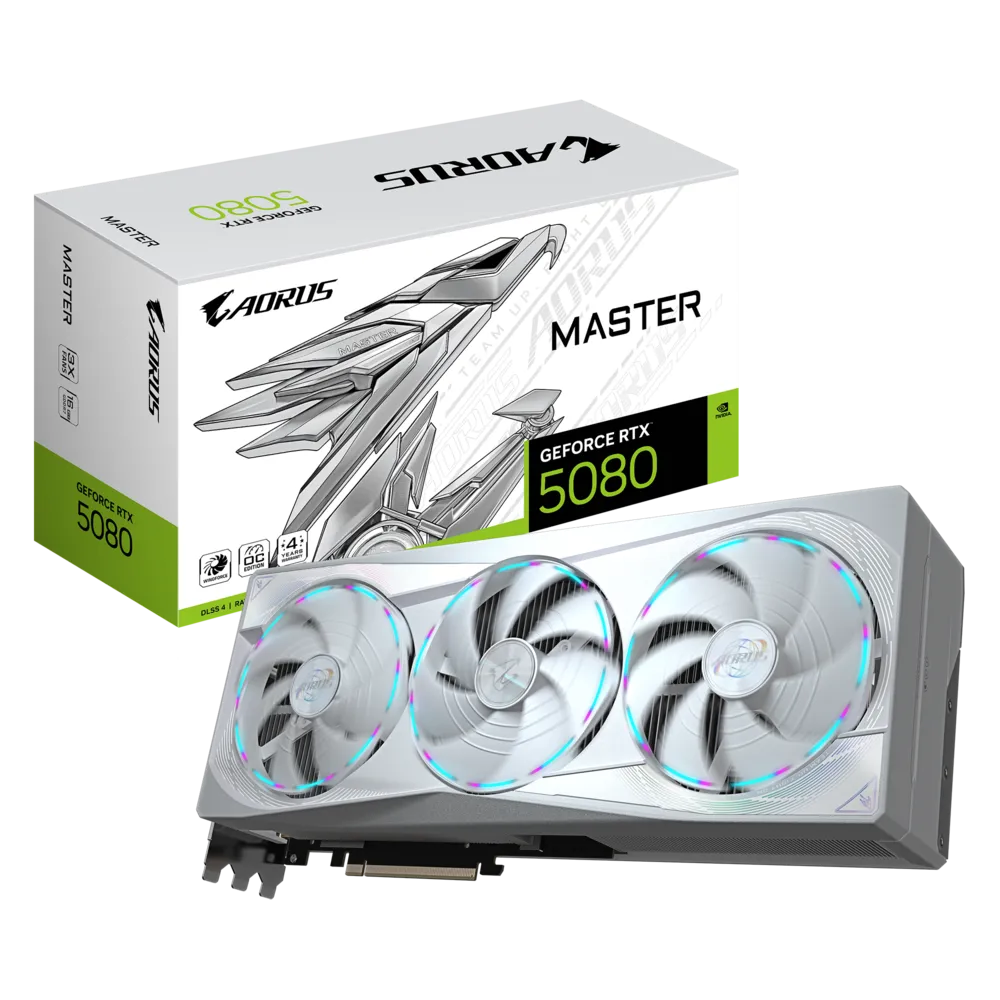 GIGABYTE AORUS ICE GeForce RTX 5080 MASTER 16G GDDR7 GIGABYTE AORUS ICE GeForce RTX 5080 MASTER 16G GDDR7